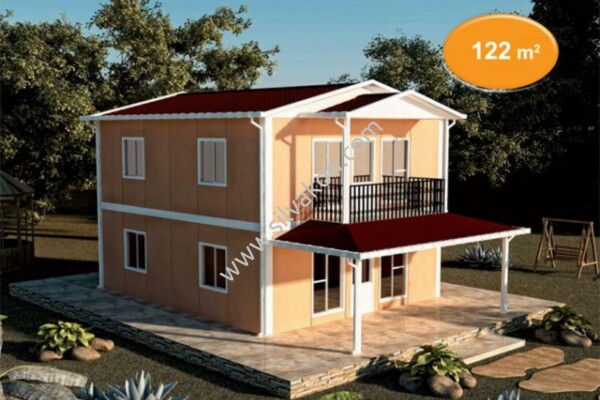 122 m² Çift katlı Prefabrik ev