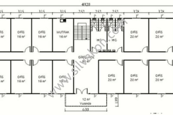 1140 m2 İki katlı Prefabrik ofis