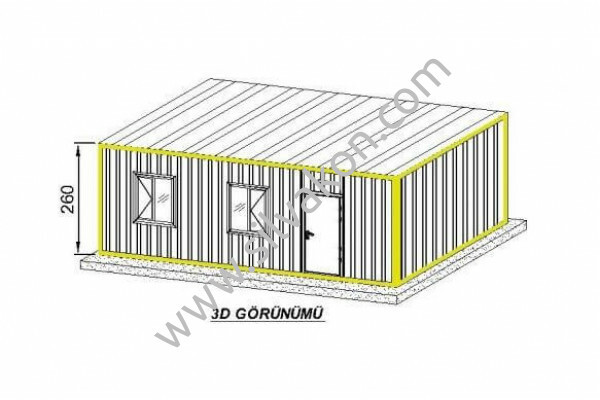 3x7 Tek Oda + WC + Mutfak Prefabrik Ev