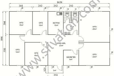 150 m2 Prefabrik Ofisler