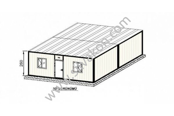 6X7 TEK ODA Prefabrik Şantiye Binası